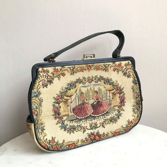 Handbags - VINTAGE Tapestry Purse from Italy
